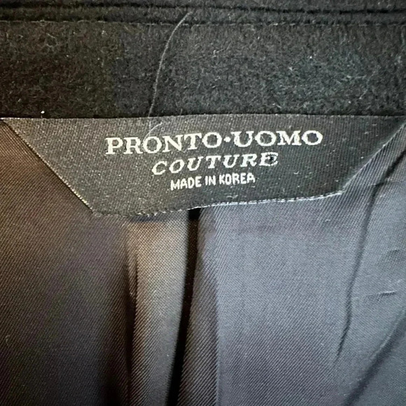Pronto Uomo Couture 100% Cashmere Blazer Sport Coat Black - Picture 4 of 8